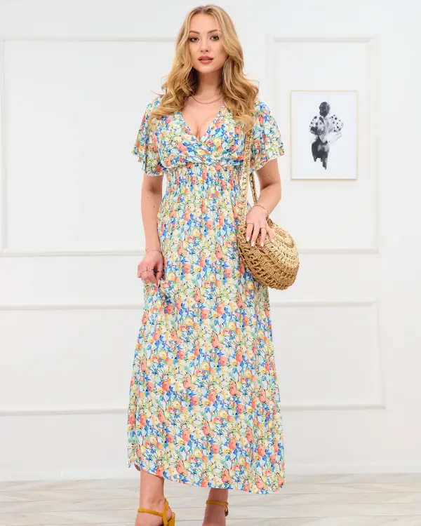 Resti Resti Yellow women's floral maxi dress - Clothing