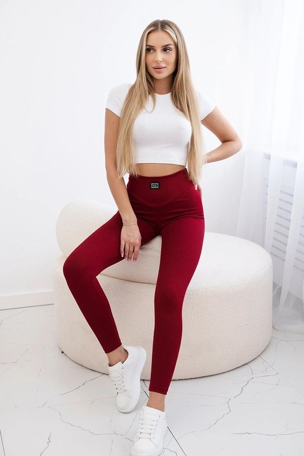 Kesi Ribbed leggings burgundy