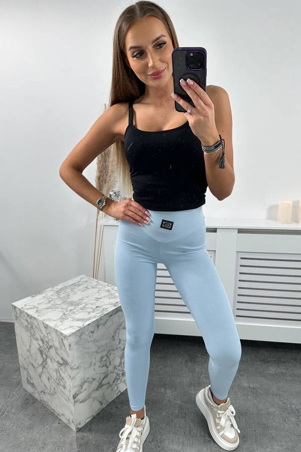 Kesi Ribbed leggings cyan color