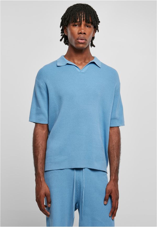 Urban Classics Ribbed oversized shirt horizontal blue