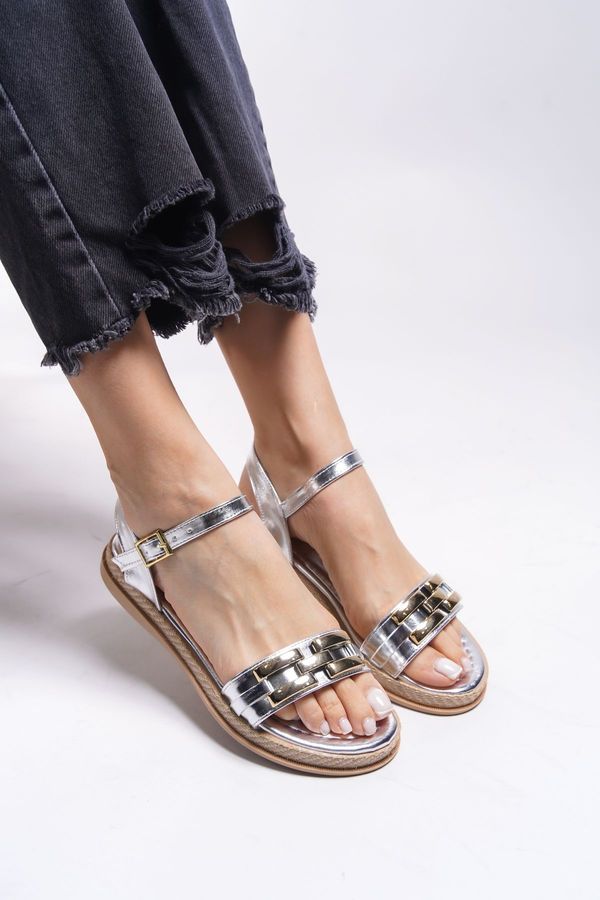 Riccon Riccon Esyishys Women's Sandals 0012103 Silver Metallic