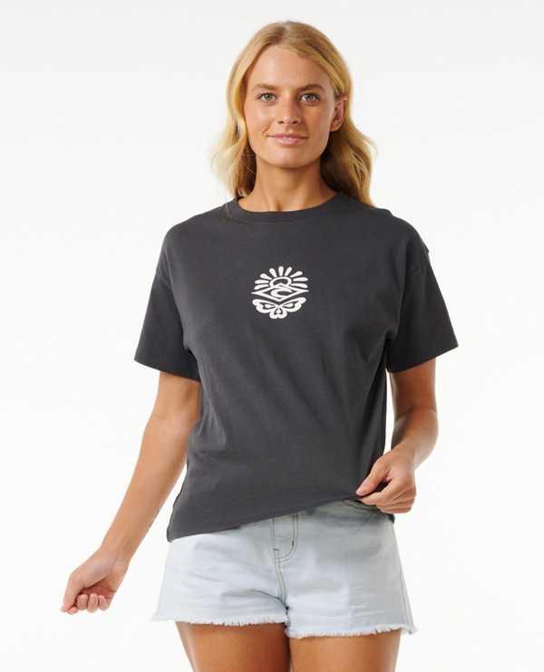 Rip Curl Rip Curl ICONS OF SURF RELAXED TEE Washed Black T-shirt