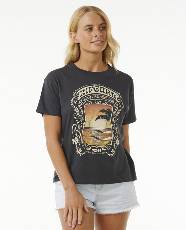 Rip Curl Rip Curl SEA SHELLS RELAXED TEE Washed Black T-shirt