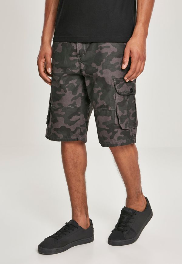 Southpole Ripstop Ripstop Strappy Camo Cargo Shorts - Black