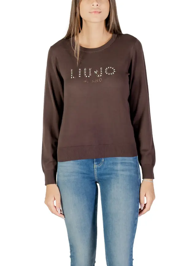 Liu Jo Rjav pulover Liu Jo z dolgimi rokavi