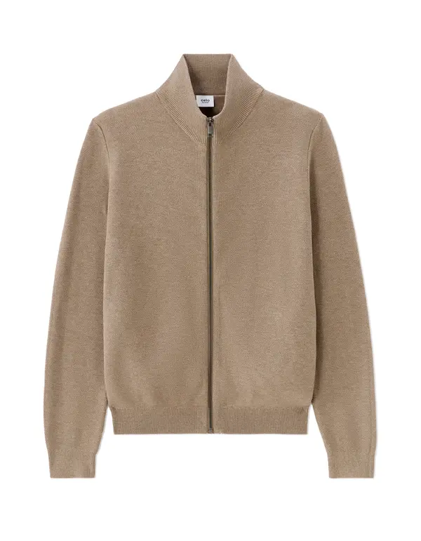 Celio Rjav pulover z zadrgo Celio