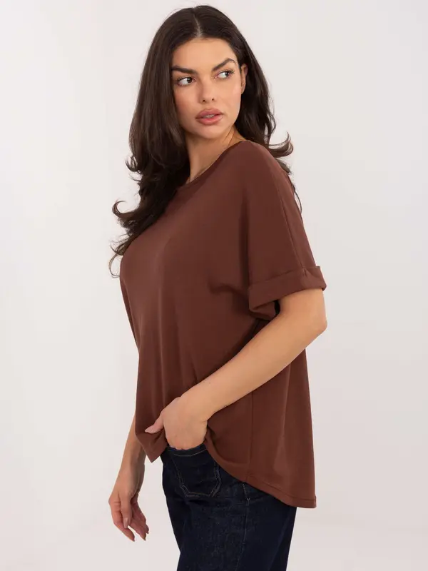 Factory Price Rjava bluza s kratkimi rokavi