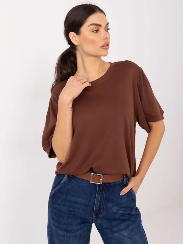 Factory Price Rjava bluza s kratkimi rokavi