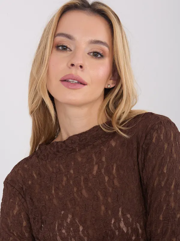 Italy Moda Rjava vzorčasta bluza