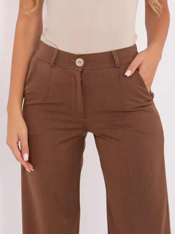 LAKERTA Rjave enobarvne hlače