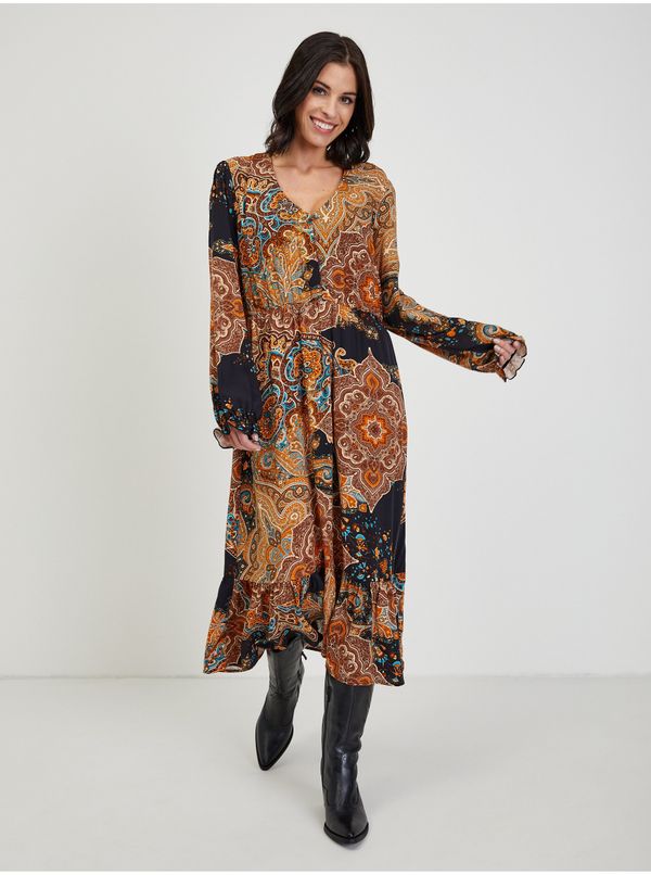 Orsay Rjavi ženski vzorčasti midisati ORSAY - Ženske