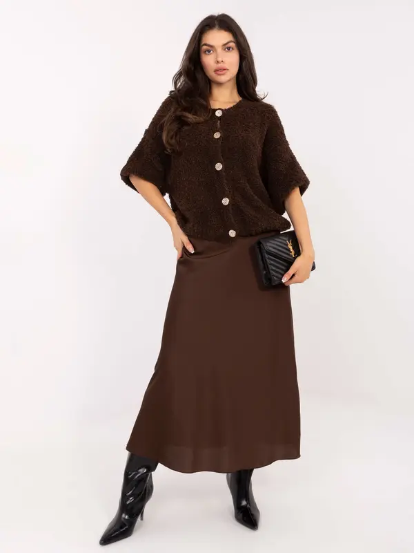 Italy Moda Rjavo dolgo krilo