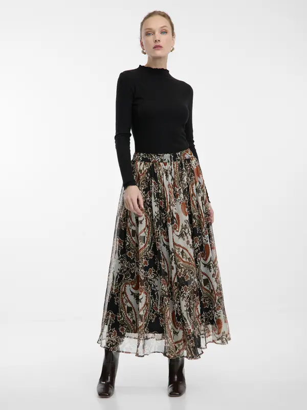 Orsay Rjavo vzorčasto midi krilo ORSAY