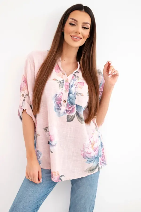 Kesi Włoski Roza bluza s cvetličnim vzorcem
