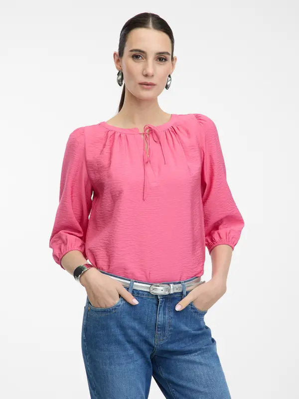 Orsay Roza bluza s tričetrtinskimi rokavi