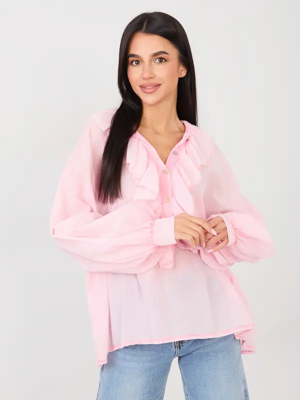 Factory Price Roza bluza z volančki