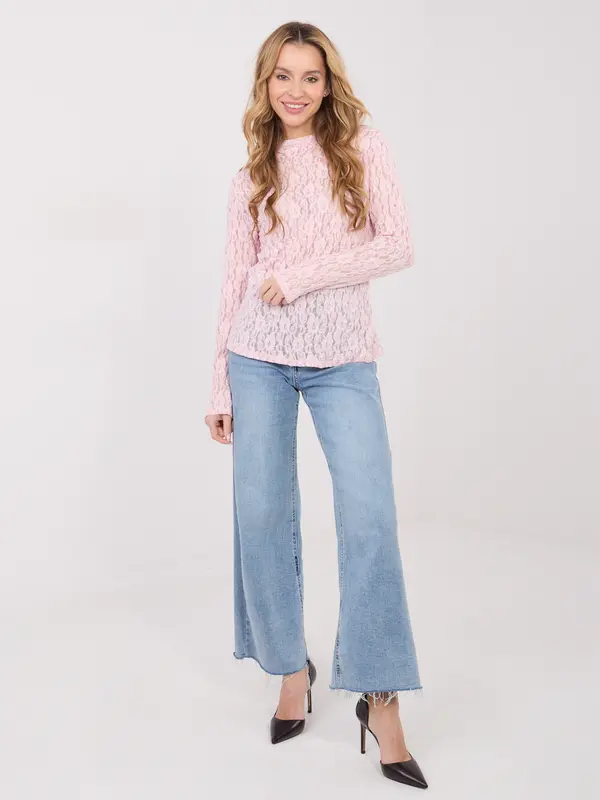 Italy Moda Roza čipkasta bluza
