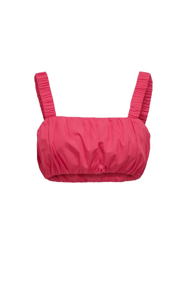 Only Roza kratek top z naramnicami