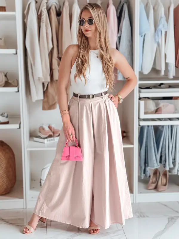 DStreet Roza krilo-hlače s pasom FLOWES