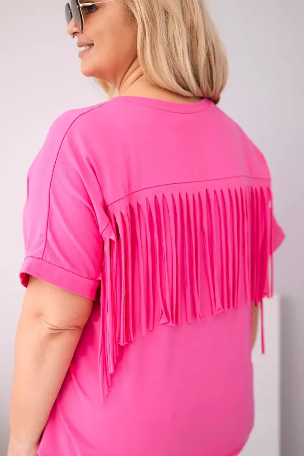 Kesi Włoski Roza oversized bluza z V-izrezom