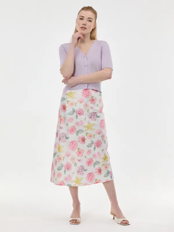 Orsay Roza vzorčasto midi krilo ORSAY