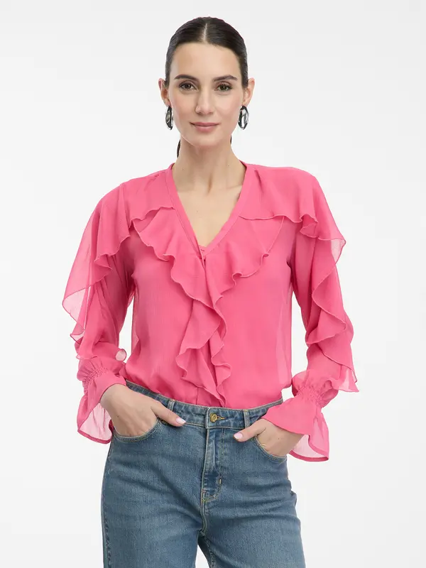 Orsay Roza ženska bluza z volančki