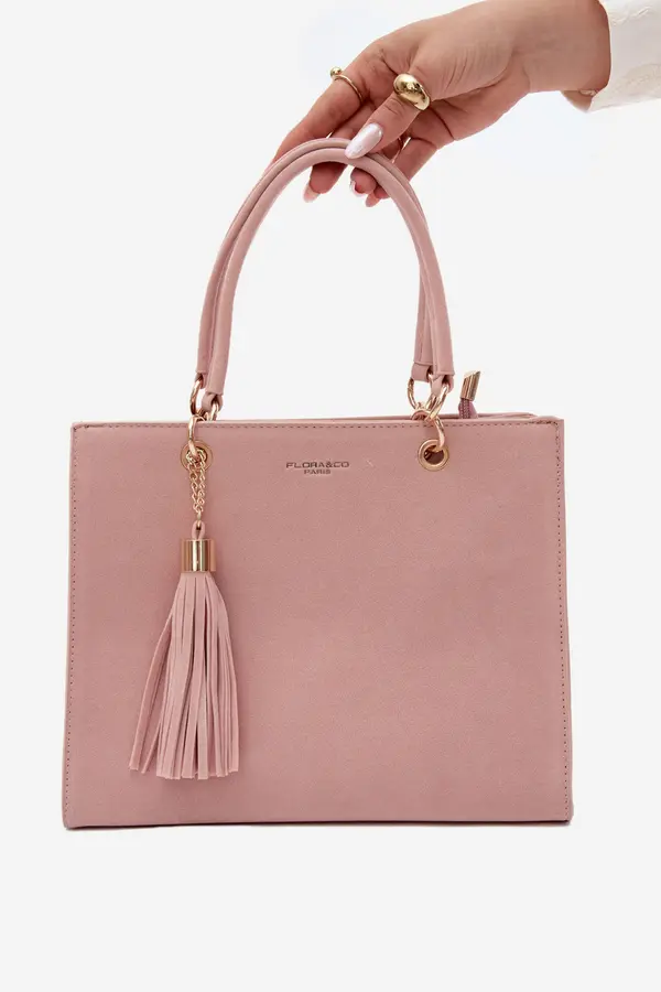 FLORA & CO Rožnata torbica Flora&amp;Co Ottilie v imitaciji semiša