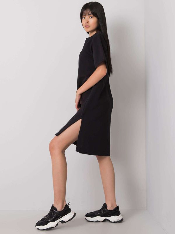 Fashionhunters RUE PARIS Black basic dress