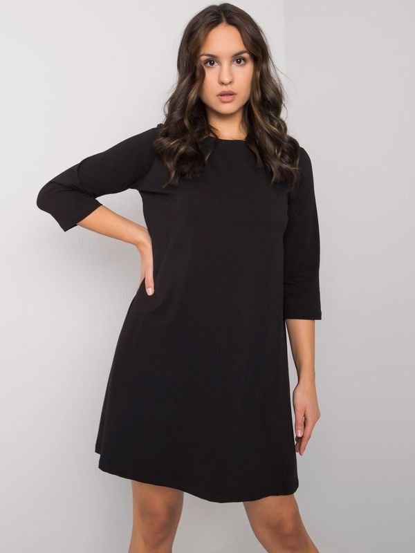 Fashionhunters RUE PARIS Black dress with lace insert