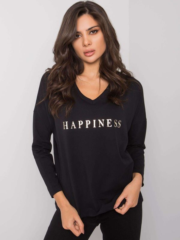 Fashionhunters RUE PARIS Black Ladies Long Sleeve Shirt