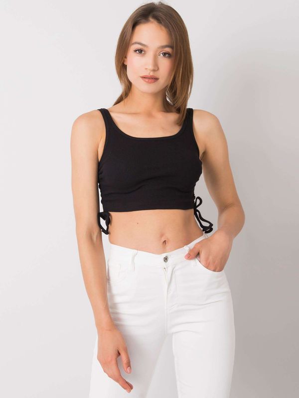 Fashionhunters RUE PARIS Black short top