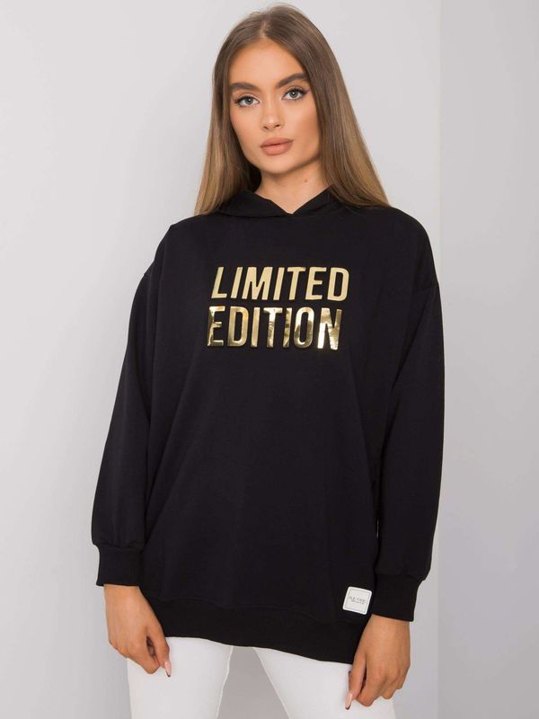 Fashionhunters RUE PARIS Black sweatshirt with pockets