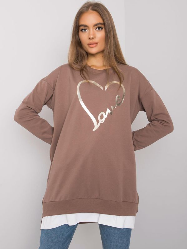 Fashionhunters RUE PARIS Brown cotton tunic