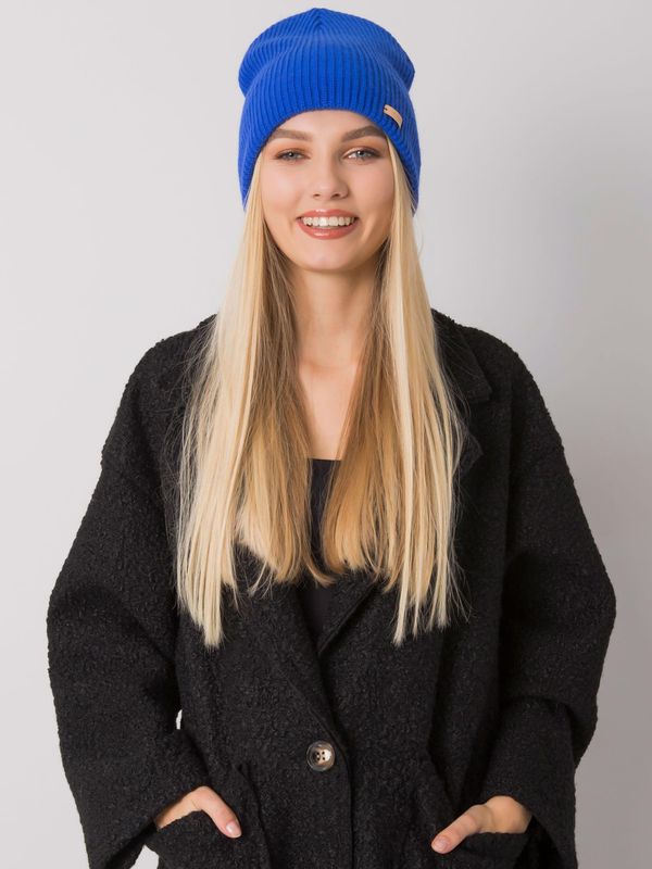 Fashionhunters RUE PARIS Dark blue knitted beanie