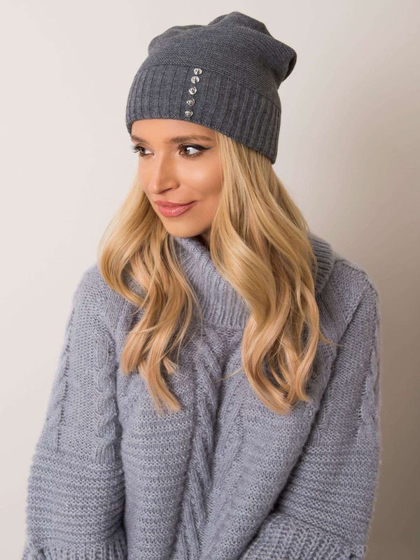 Fashionhunters RUE PARIS Dark gray beanie