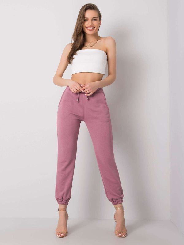 Fashionhunters RUE PARIS Dirty pink women's sweatpants