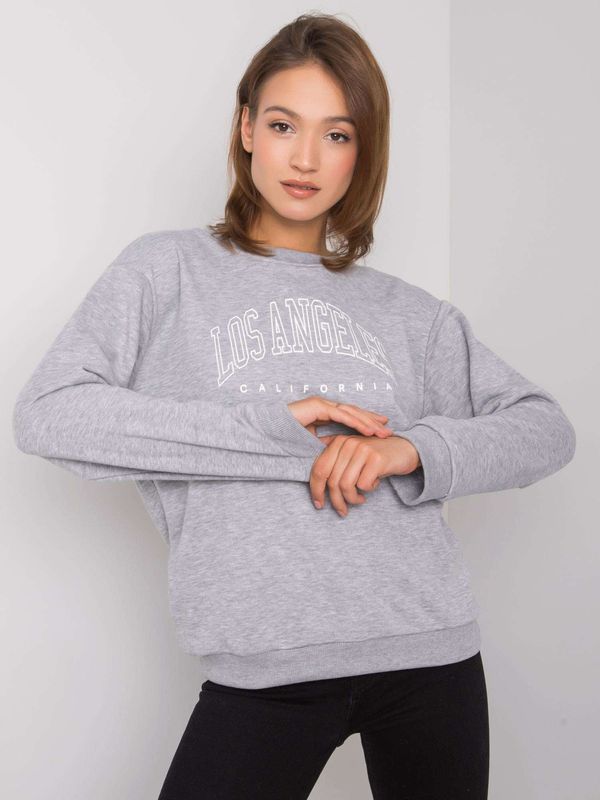 Fashionhunters RUE PARIS Grey melange hoodie