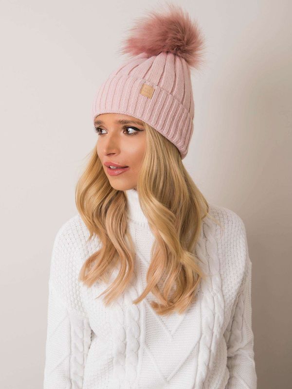 Fashionhunters RUE PARIS Light pink winter beanie