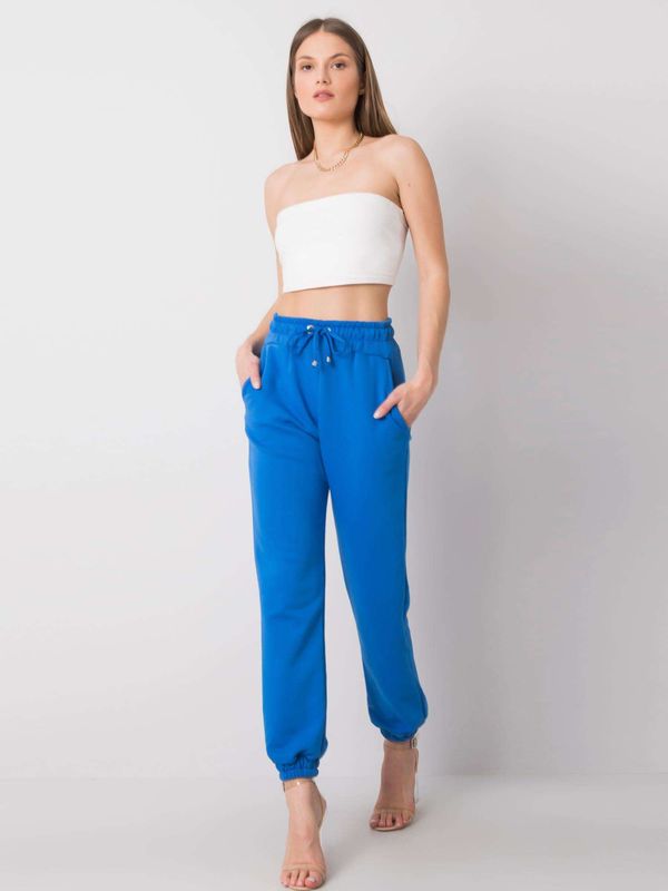 Fashionhunters RUE PARIS Women's dark blue sweatpants