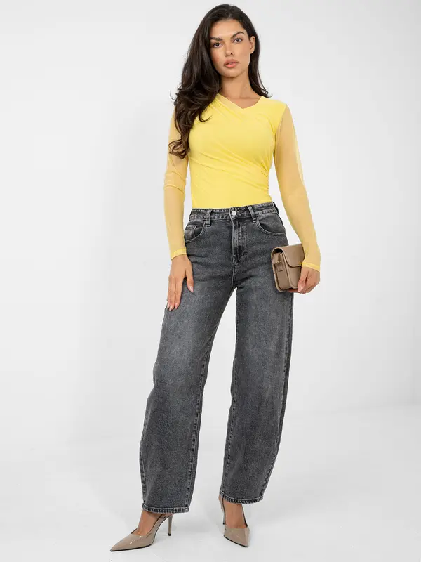 Italy Moda Rumen bodi z dolgimi rokavi