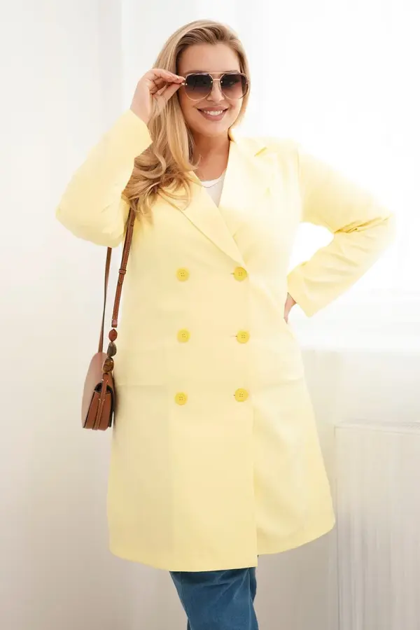 Kesi Włoski Rumen dvoredni plašč Kesi Plus Size