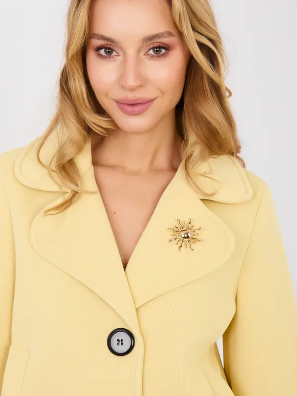 Italy Moda Rumen plašč z okrasjem