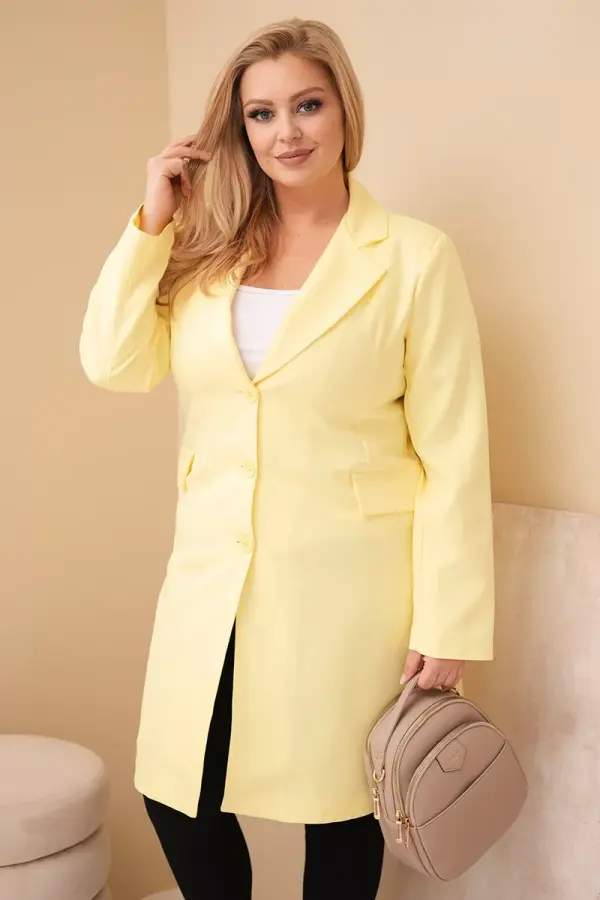 Kesi Włoski Rumen plus size plašč z ovratnikom