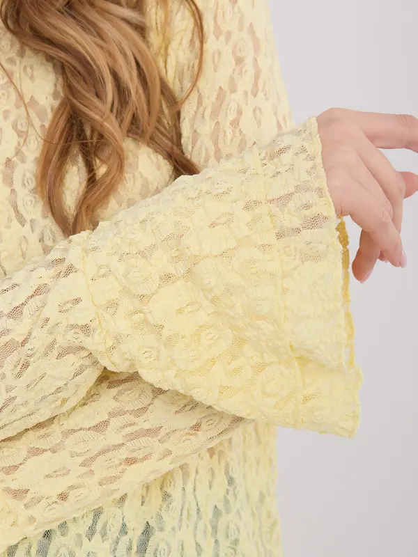 Italy Moda Rumena čipkasta bluza