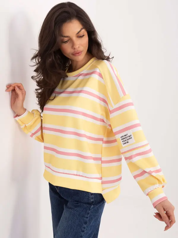 Italy Moda Rumena črtasta jopa