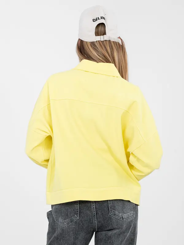 RUE PARIS Rumena jeans jakna