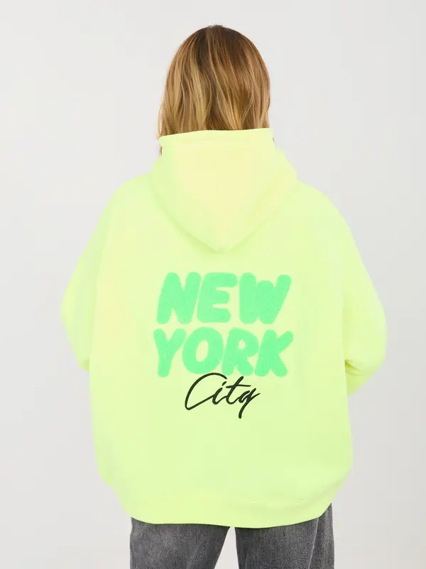 Factory Price Rumena pulover s kapuco New York City