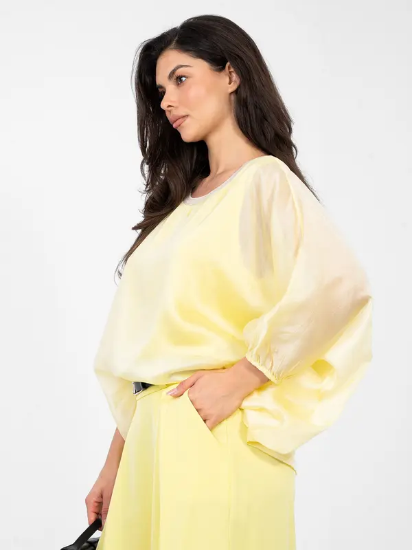 Italy Moda Rumena satenasta bluza