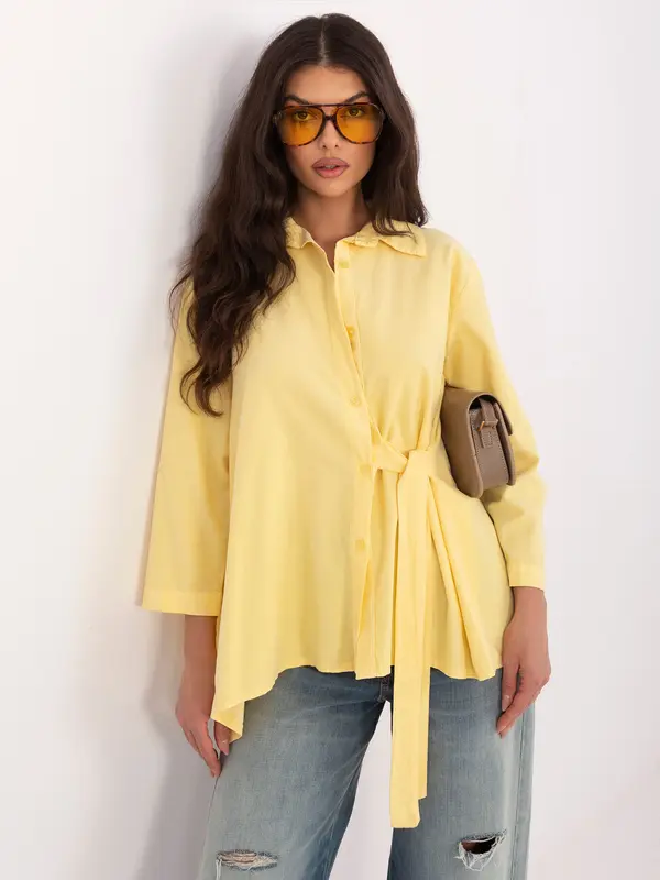 RUE PARIS Rumena srajca s kravato