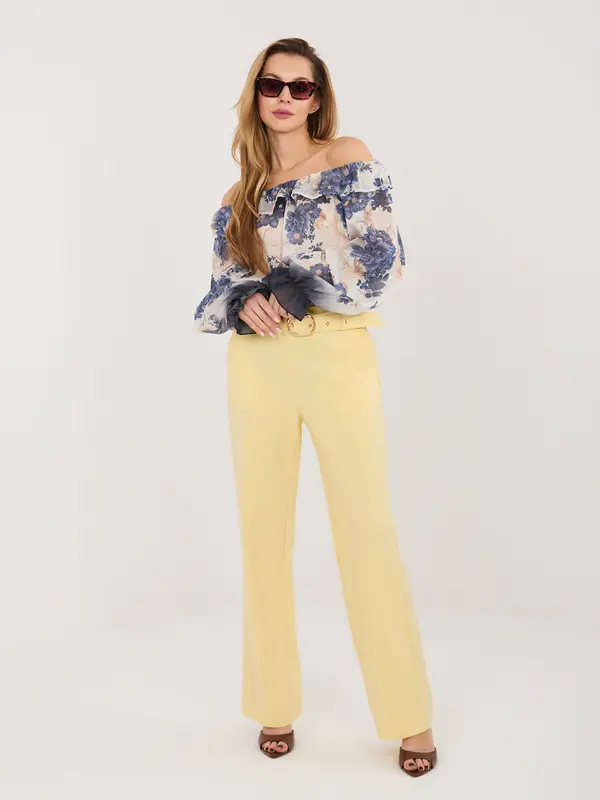 RUE PARIS Rumene elegantne hlače RUE PARIS